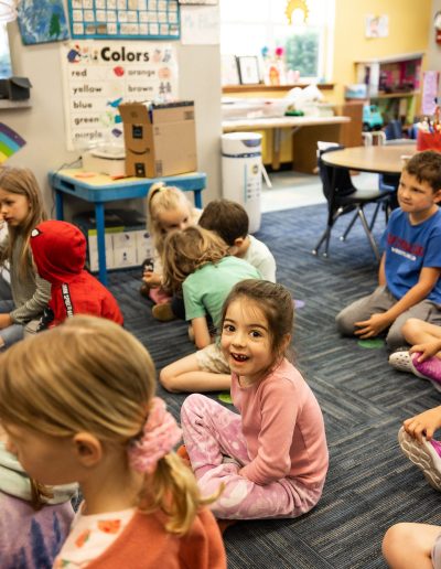 kindergarten student smiling