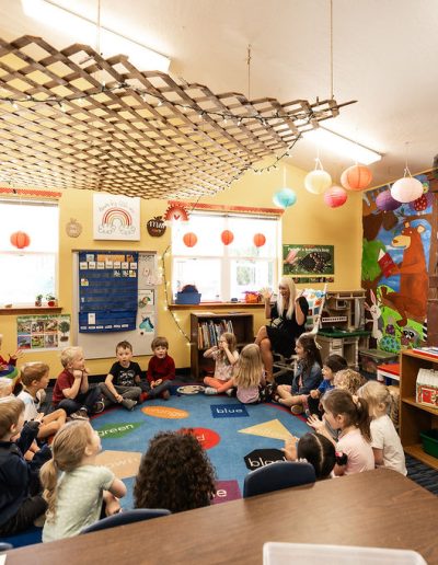 preschool teacher leading class