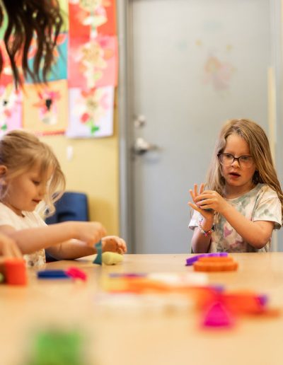 kids learning with playdough